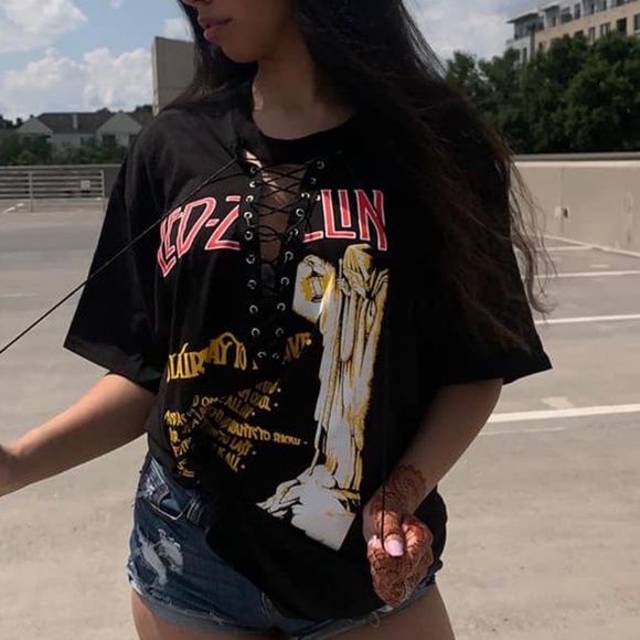 led zeppelin lace up top - Picture 2 of 4
